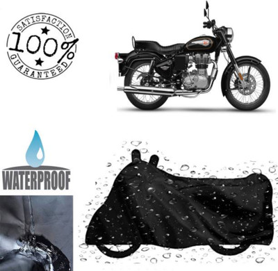 RAAMKM Waterproof Two Wheeler Cover for Hero, Honda, Royal Enfield, TVS(Rocket III, Black)