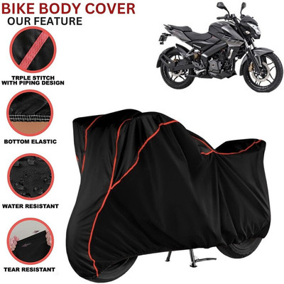 kerwa Waterproof Two Wheeler Cover for Bajaj(Pulsar NS 200, Black, Red)