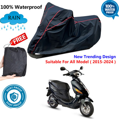 AUTOCAD Waterproof Two Wheeler Cover for Hero(Electric Cruz BS6, Black, Red)