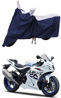 MMSSTAR Waterproof Two Wheeler Cover for Suzuki(Gixxer Special Edition, Blue, White)