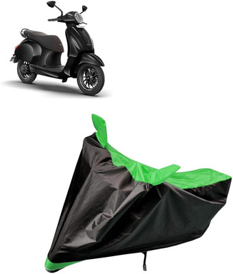 aksmit Two Wheeler Cover for Bajaj(Chetak, Black, Green)