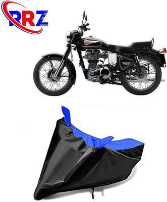 RRZ Waterproof Two Wheeler Cover for Royal Enfield(Bullet 350, Black, Blue)
