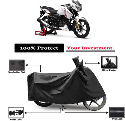 KEDIT Two Wheeler Cover for TVS(Apache RTR 180, Black)