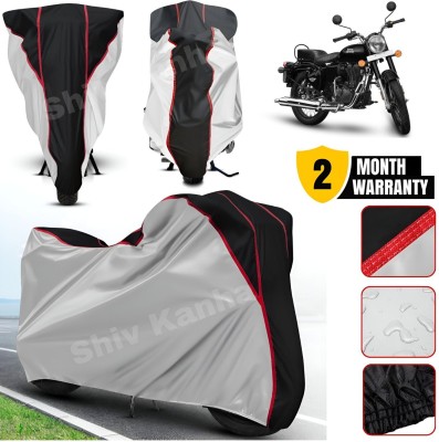 Shiv Kanha Waterproof Two Wheeler Cover for Royal Enfield(Bullet, Silver, Black)