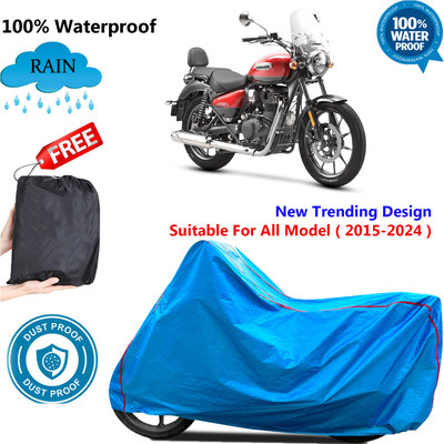 OliverX Waterproof Two Wheeler Cover for Royal Enfield(Meteor 350, Blue)