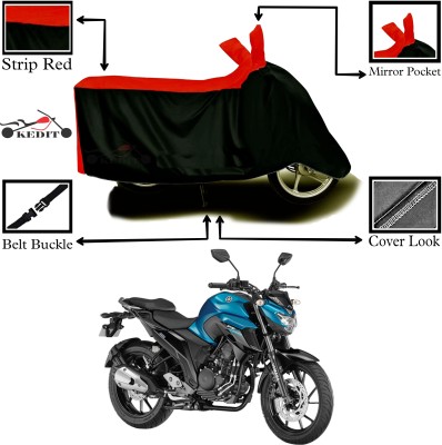 KEDIT Two Wheeler Cover for Yamaha(FZ V3, Red, Black)