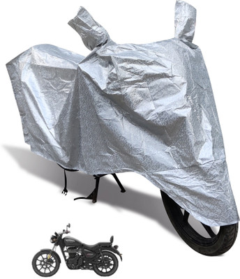 MOCKHE Waterproof Two Wheeler Cover for Royal Enfield(Meteor, Silver)