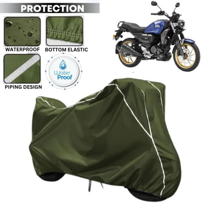 kerwa Waterproof Two Wheeler Cover for Yamaha(FZ-X, Green, White)