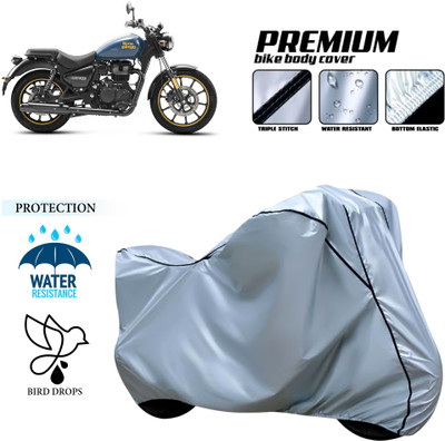 CODOKI Waterproof Two Wheeler Cover for Royal Enfield(Meteor 350, Silver)