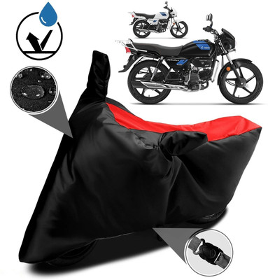 Mdstar Waterproof Two Wheeler Cover for Hero(Splendor Plus, Red, Black)