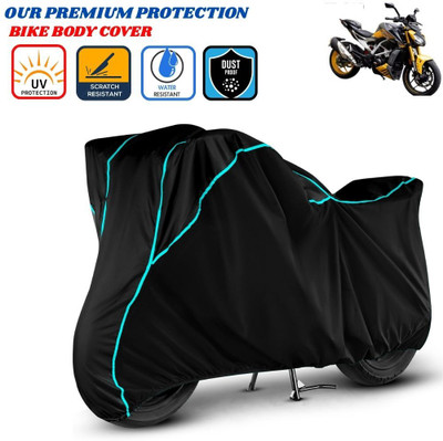 Delphinium Waterproof Two Wheeler Cover for TVS(Apache RTR 310, Black)