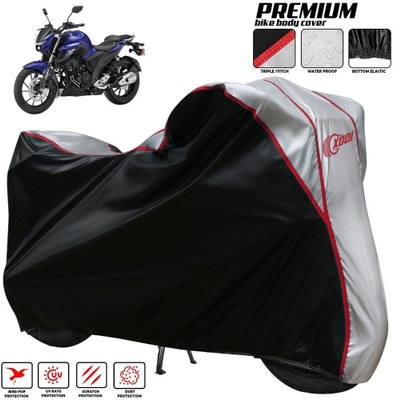 xodi Waterproof Two Wheeler Cover for Yamaha(FZ-25, Silver, Black)