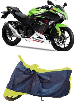 AutoFave Two Wheeler Cover for Kawasaki(300 BS6, Blue, Yellow)