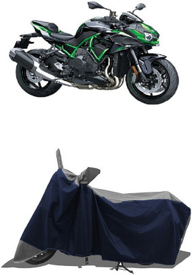 SUGASHRI Waterproof Two Wheeler Cover for Kawasaki(ZH2 BS6, Grey, Blue)