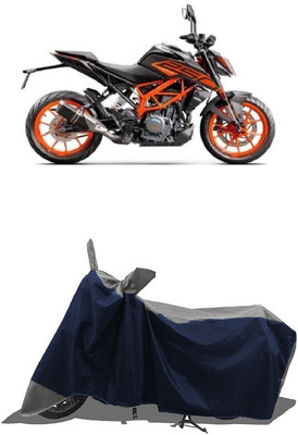 SUGASHRI Waterproof Two Wheeler Cover for KTM(250 Duke BS6, Grey, Blue)