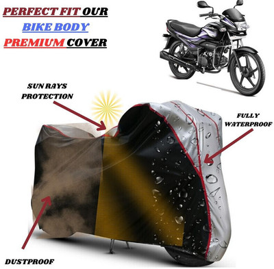 kerwa Waterproof Two Wheeler Cover for Hero(Super Splendor, Black, Silver)
