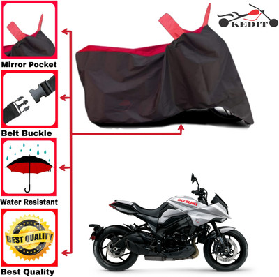 KEDIT Two Wheeler Cover for Suzuki(Katana, Red, Black)