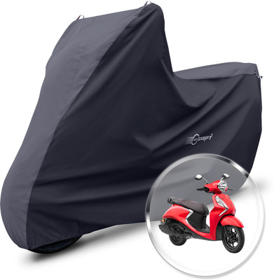 Neodrift Two Wheeler Cover for Yamaha(Fascino, Grey, Black)