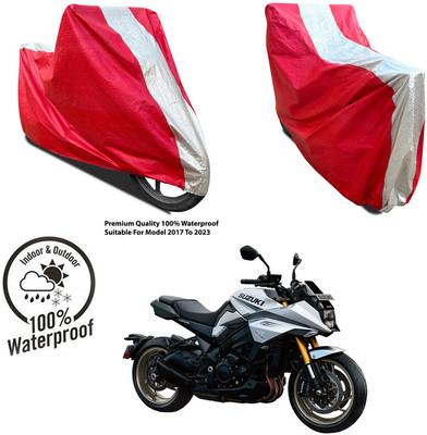 AutoGalaxy Waterproof Two Wheeler Cover for Yamaha(FZ-X, Silver, Red)