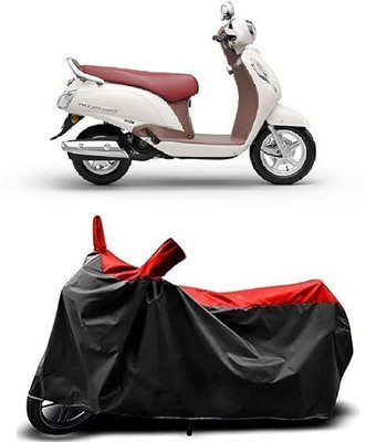 COTSHER Waterproof Two Wheeler Cover for Suzuki(Access SE, Black, Red)