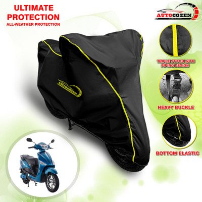 AUTOCOZEN Waterproof Two Wheeler Cover for Hero(Electric, Black)
