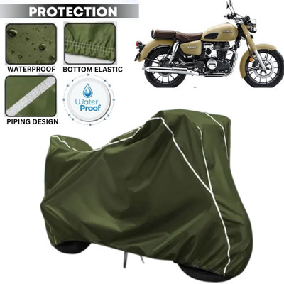 kerwa Waterproof Two Wheeler Cover for Honda(Hness CB350, Green, White)
