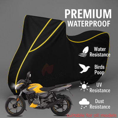 pocket bazar Waterproof Two Wheeler Cover for Bajaj(Pulsar NS125, Black, Yellow)