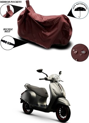 Genipap Waterproof Two Wheeler Cover for Bajaj(Urbanite Chetak, Maroon)