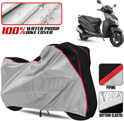 xodi Waterproof Two Wheeler Cover for Honda(Dio, Silver, Black)