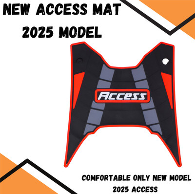ENEMYT QX10 Anti Skid Floor Foot Mat for (New 2025 )Suzuki Access 125 - Red & Black Suzuki Access 125 Two Wheeler Mat