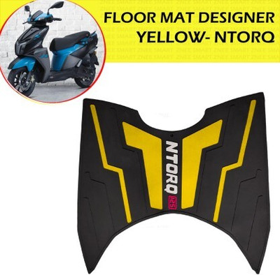 AXWee ZAT-NTYG256 Floor Mat | Tvs Ntorq 125 | Foot Mat | Washable Mat | Yellow & Black TVS Ntorq 125 Two Wheeler Mat