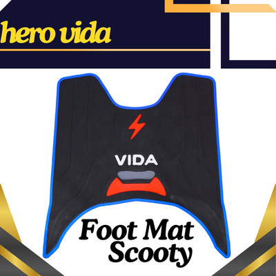 ENEMYT QX4 New 3D Anti Skid Rubber Foot Mats in Multi Color for Hero VIDA Hero Two Wheeler Mat