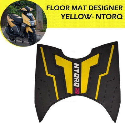 AXWee ZAT-NTYG254 Floor Mat | Tvs Ntorq 125 | Foot Mat | Washable Mat | Yellow & Black NA Ntorq 125 Two Wheeler Mat