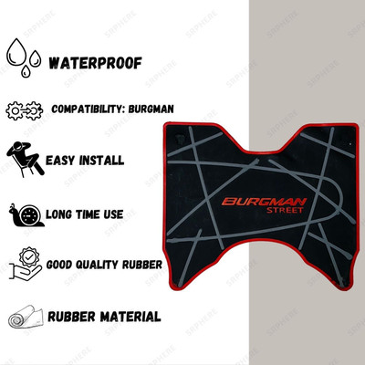 KSHEERI Tof-MP-Rubber Foot Mat FOR Burgman Suzuki Burgman Street Two Wheeler Mat