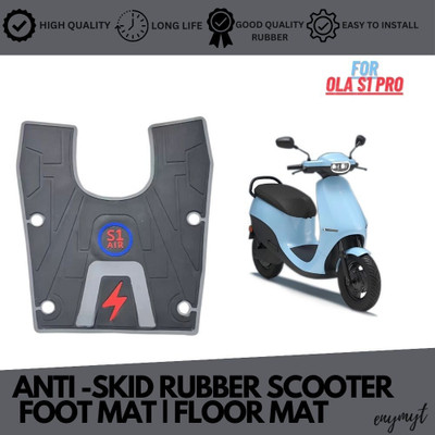 ENEMYT OL2 Anti Skid Black color Washable Foot Mat/Floor Mat for OLA S1 PRO_enemyT Ola S1 Air Two Wheeler Mat