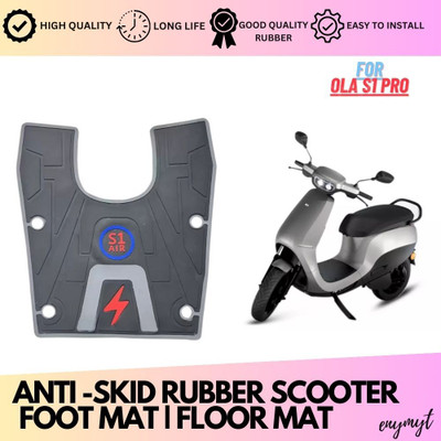 ENEMYT OL1 Anti Skid Black color Washable Foot Mat/Floor Mat for OLA S1 PRO Ola S1 Air Two Wheeler Mat
