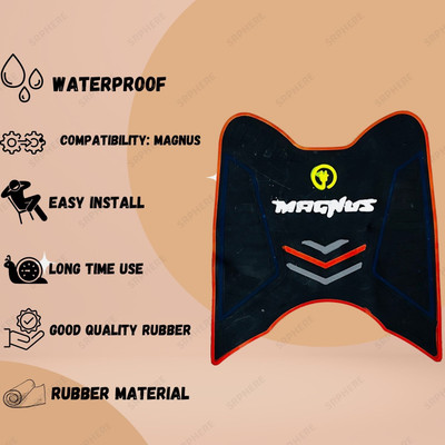 ENEMYT Rubber Anti Slip Backing Scooty Floor Mat CoMYTatible for Magnus Ampere Magnus Two Wheeler Mat
