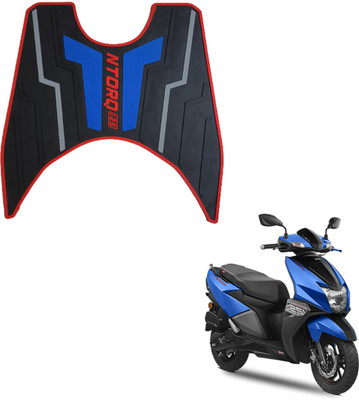 ZRIDE Premium Quality NTORQ 125 Scoty Washable Foot Mat / Floor Mat (Black & blue) Yamaha Ntorq 125 Two Wheeler Mat