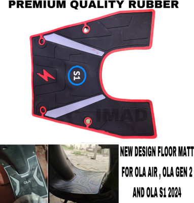 imad OLA FLOOR MATS BLACK SILVER LINE Ola S1 Air Two Wheeler Mat