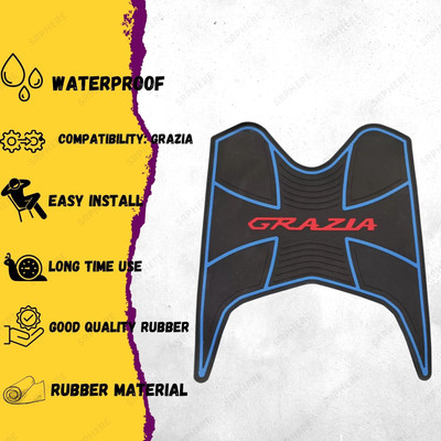 SRPHERE Anti Slip Backing Two Wheeler Rubber Foot Mat Compatible for GRAZIA Honda Grazia Two Wheeler Mat