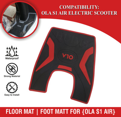 Huims Footmat for Ola S1 Air Electric Scooter (Red & Black) Ola S1 Air Two Wheeler Mat