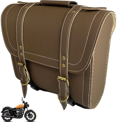 Dhe Best Bike Saddle Bag With Strap Fitted for Royal Enfield Thunderbird 500 Type 2 Saddle Bag Brown Leatherette Motorbike Saddlebag(10 L)