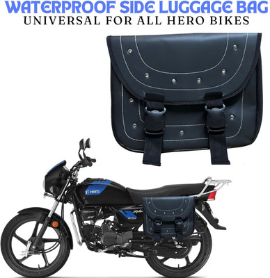 SRPHERE Saddle Bag Black Leatherette Motorbike Saddlebag(20 L)