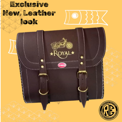 RED ALIENS Saddle bag Saddle Bag Brown Leatherette Motorbike Saddlebag(1.5 L)