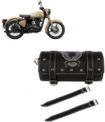 AutoGnix Saddle Bag Black Leatherette Motorbike Saddlebag
