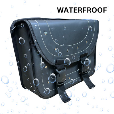 SRPHERE SIDE LUGGAGE BAG FOR HERO BIKE Saddle Bag Black Leatherette Motorbike Saddlebag