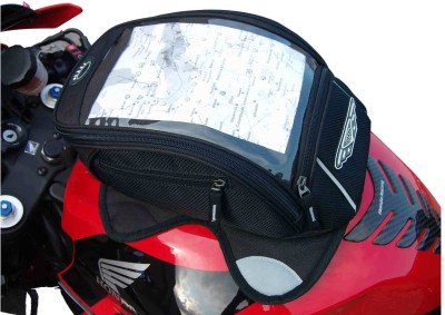 gears rise Xtreme YT Magnetic Motorcycle Tank Bag with clear pvc rain cover One-side Black Polyester Motorbike Saddlebag(8.5 L)