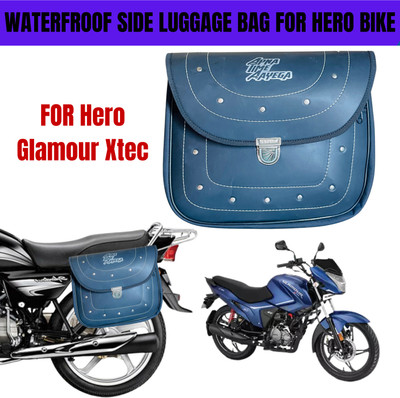 SRPHERE SIDE LUGGAGE BAG FOR HERO BIKE Saddle Bag Black Leatherette Motorbike Saddlebag