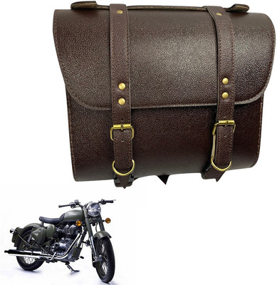 Dhe Best Saddle Bag Brown Leather Motorbike Saddlebag(10 L)