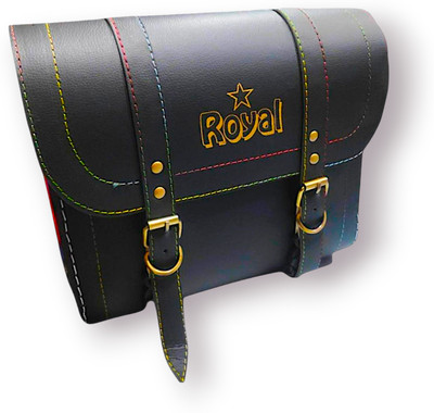 RED ALIENS Saddle Bag Black Leatherette Motorbike Saddlebag(1.5 L)